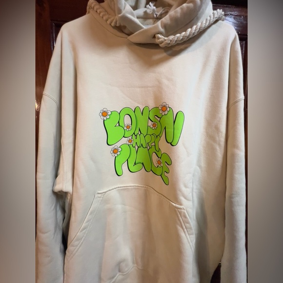 Unisex size XL Bonsai ivory thick draw string hoodie - Picture 3 of 3